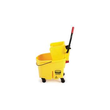 Rubbermaid WaveBrake Side-Press Bucket and Wringer 7580-88, Yellow